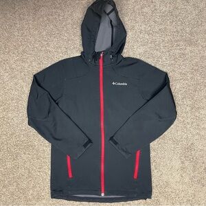 Columbia men’s zip up jacket small‎ athletic hood lightweight black coat outdoor
